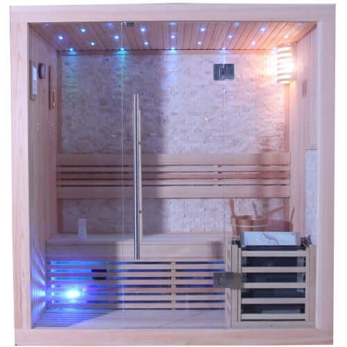 Westlake 3 Person Luxury Indoor Traditional Sauna 300LX by SunRay Saunas