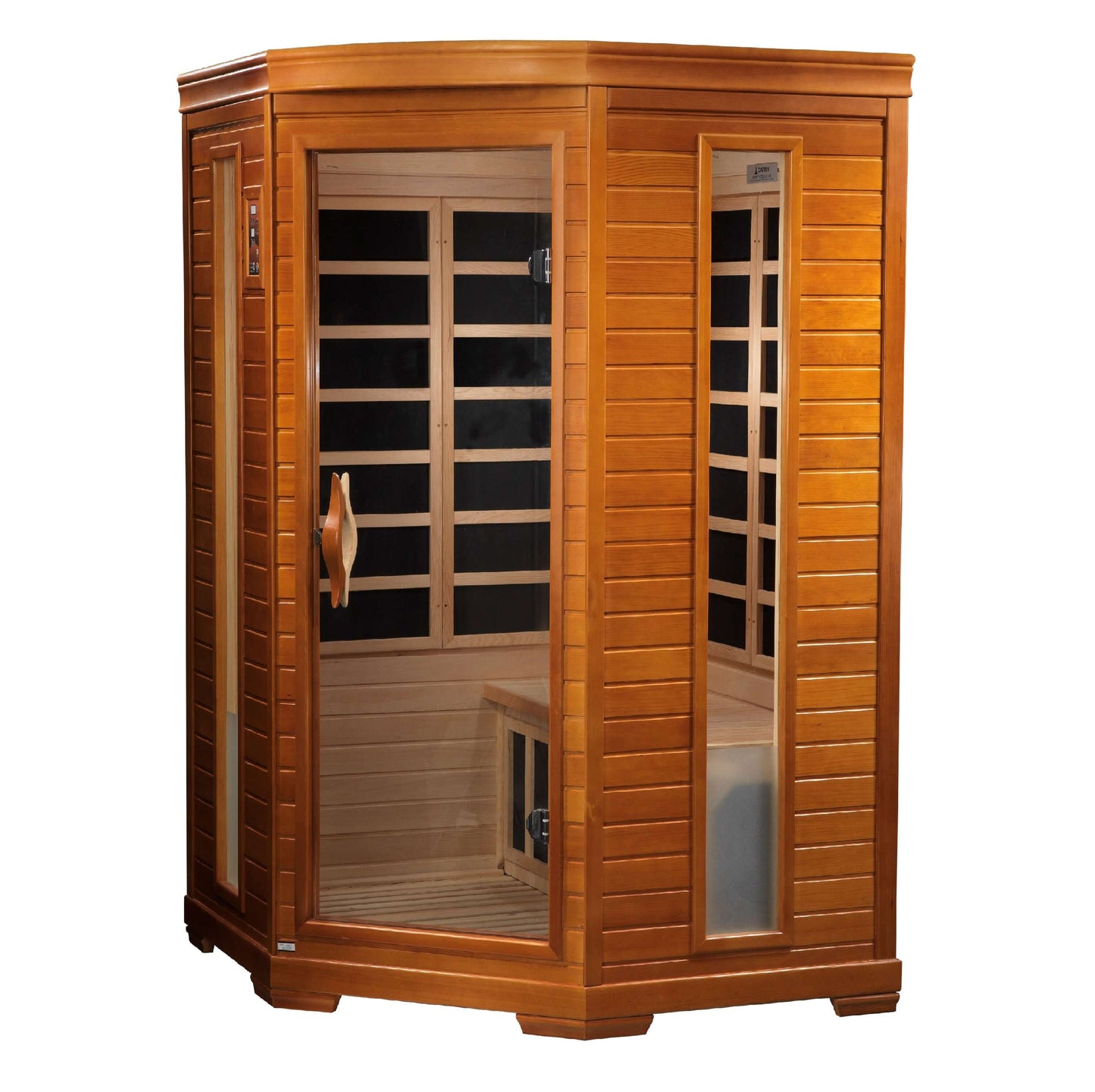 Heming 2 Person Corner Low EMF FAR Infrared Sauna by Dynamic Saunas DYN-6225-02