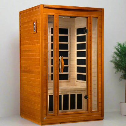 Dynamic Saunas San Marino 2 Person Ultra Low EMF FAR Infrared Sauna DYN-6206-01 Elite