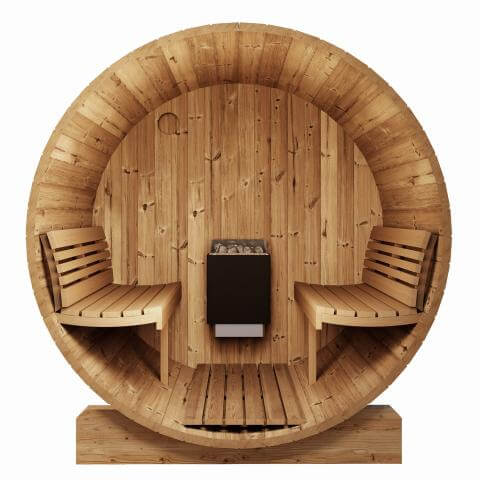 3 Person Model E6 ERGO Series Barrel Sauna by SaunaLife Saunas