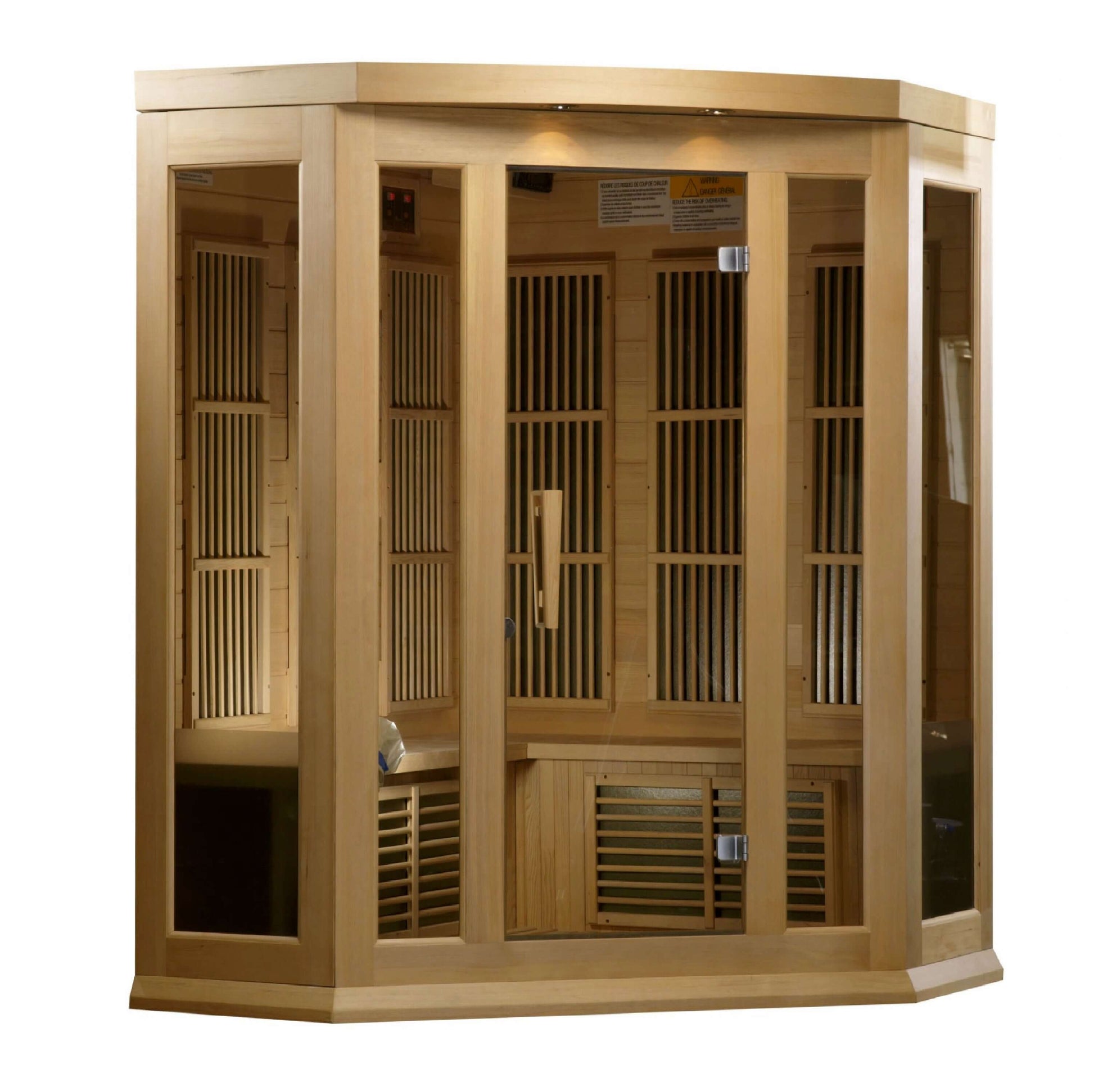 Hemlock 3 Person Corner Low EMF FAR Infrared Sauna by Maxxus Saunas MX-K356-01