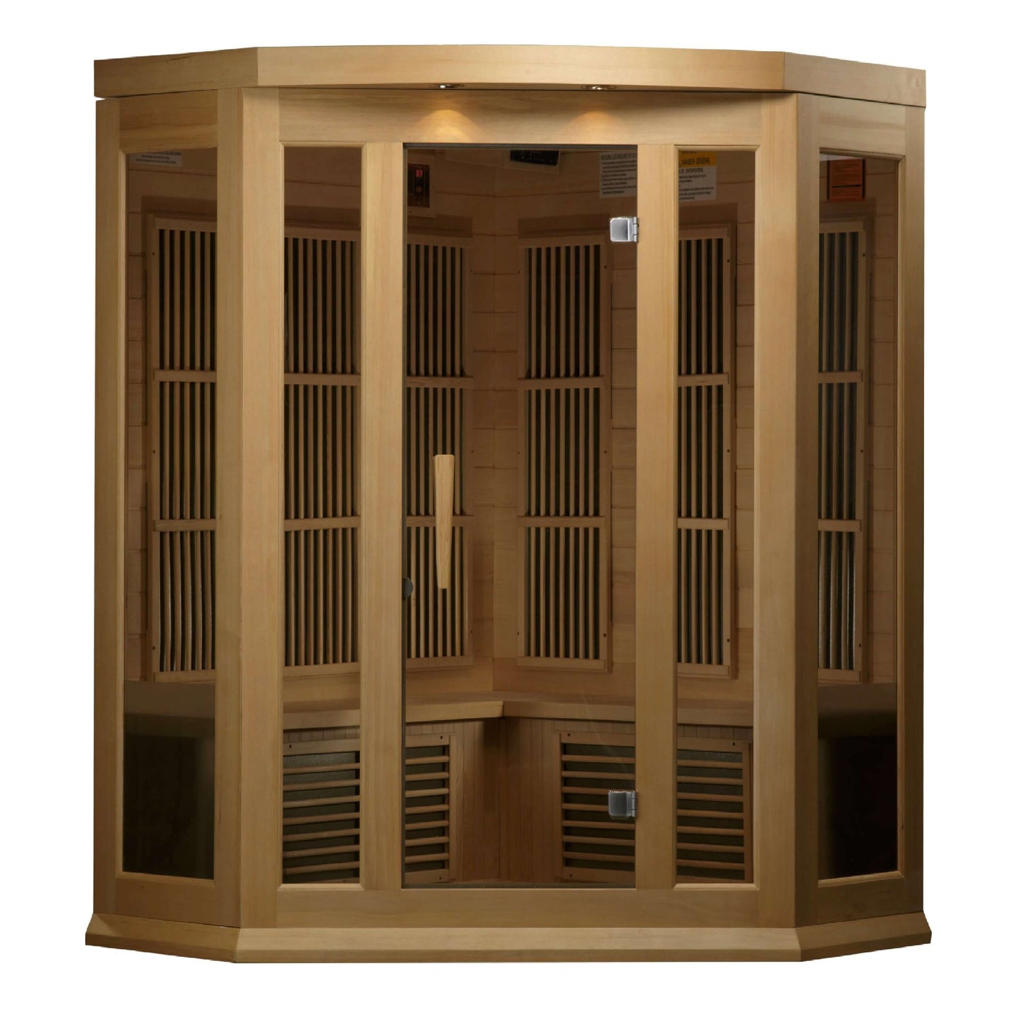 Hemlock 3 Person Corner Low EMF FAR Infrared Sauna by Maxxus Saunas MX-K356-01