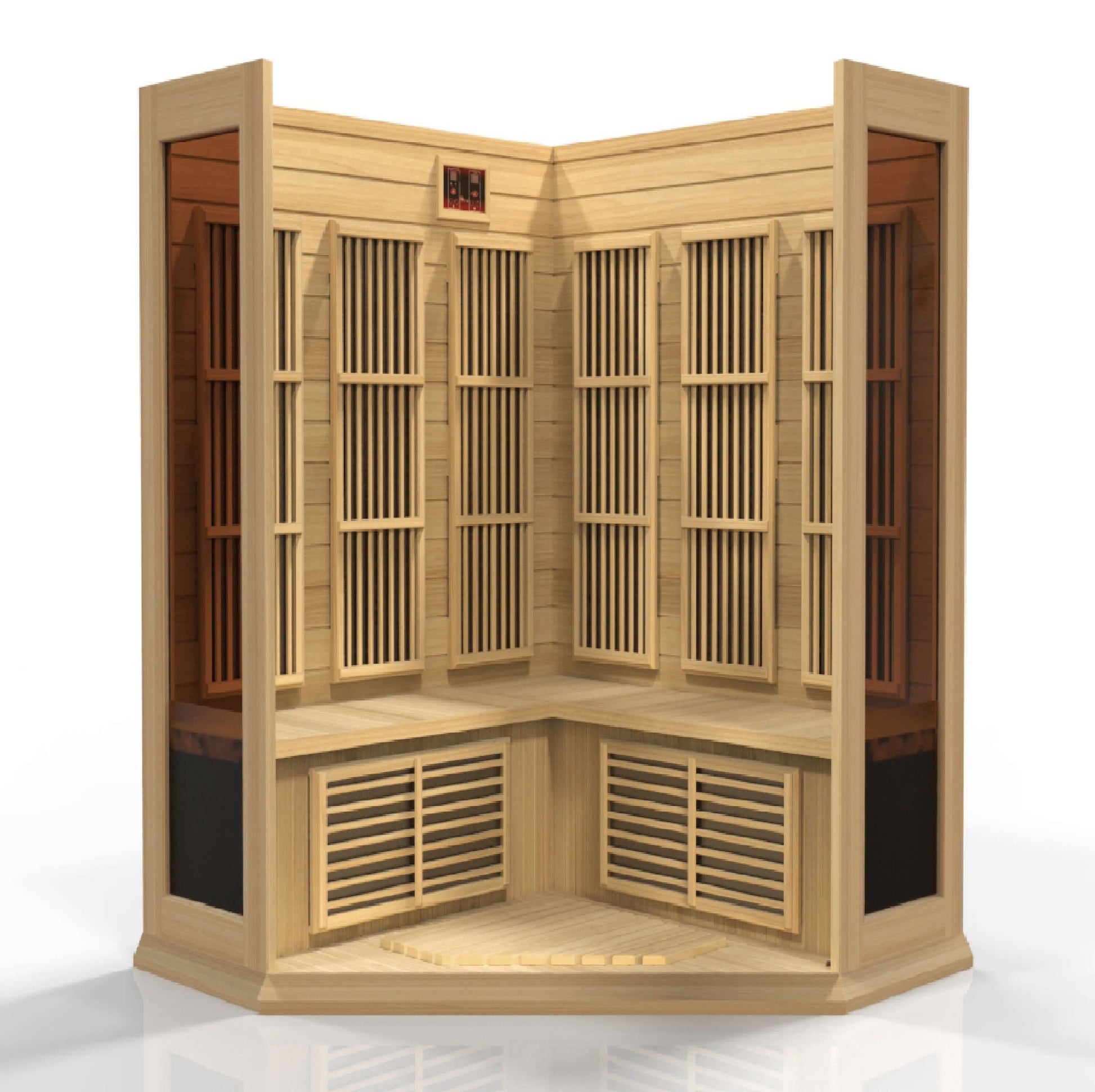 Hemlock 3 Person Corner Low EMF FAR Infrared Sauna by Maxxus Saunas MX-K356-01