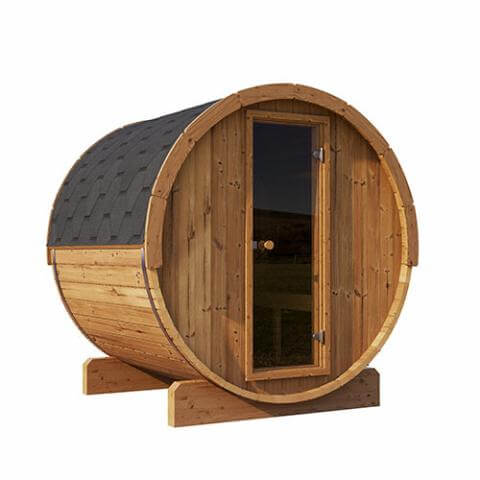 4 Person Model E7 ERGO Series Barrel Sauna by SaunaLife Saunas