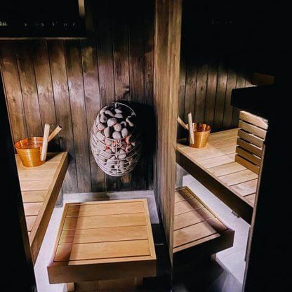 Huum Drop Series Electric Sauna Heater Package With Black UKU Wifi Controls and Stones